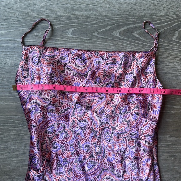 CINQ À SEPT Ryder Paisley Satin Mini Dress In Trm 2 - Picture 9 of 14